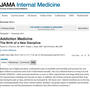 Addiction Medicine: The Birth of a New Discipline